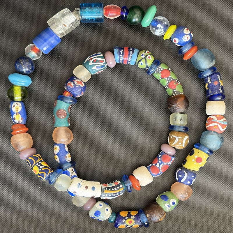Happiness necklace — colorful African trade beads